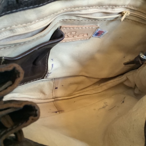 Vin Baker Reptile Embossed Leather Bag Cowgirl Leather Tassels Braided Handles - Picture 9 of 9